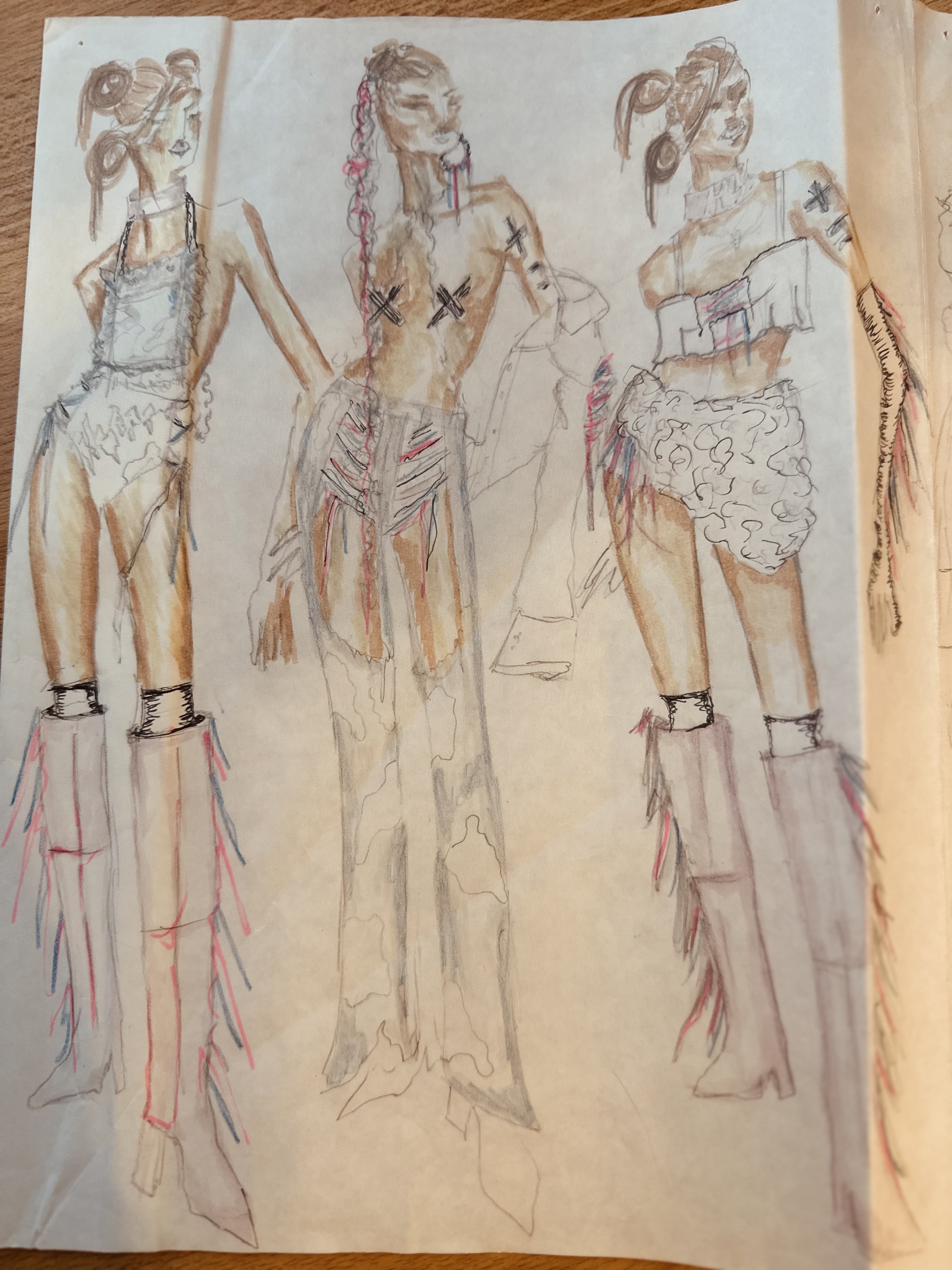 Collection sketch, torn from the book — left figure
